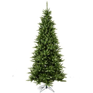 Vickerman 9.5-ft Leg Base Camdon Fir Slim Right Side Up Green Artificial Christmas Tree
