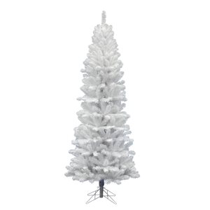 Vickerman 6.5-ft Leg Base Salem Pine Slim Right Side Up White Artificial Christmas Tree