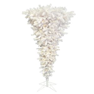 Vickerman 5.5-ft Leg Base Pine Full Upside-Down White Artificial Christmas Tree