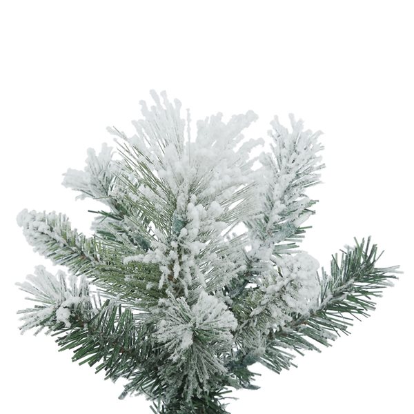 Vickerman 7-ft Potted Pine Full Right Side Up Flocked White Artificial Christmas Tree