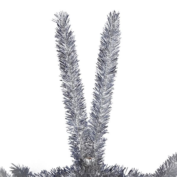 Vickerman 7-ft Leg Base Vintage Aluminum Full Right Side Up Silver Artificial Christmas Tree