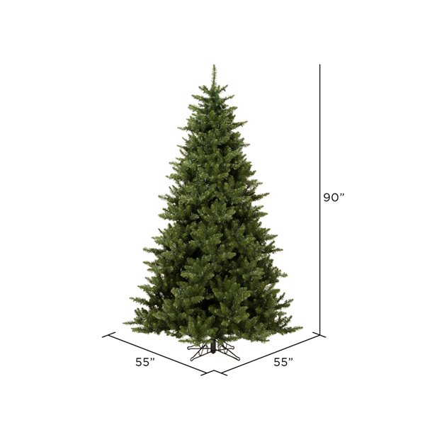 Vickerman 7.5-ft Leg Base Camdon Fir Full Right Side Up Green Artificial Christmas Tree