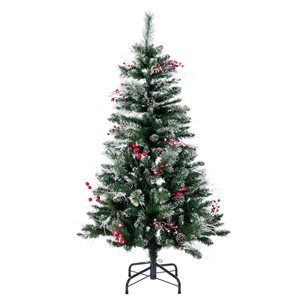 Vickerman 4.5-ft Leg Base Pine Full Right Side Up Green Artificial Christmas Tree