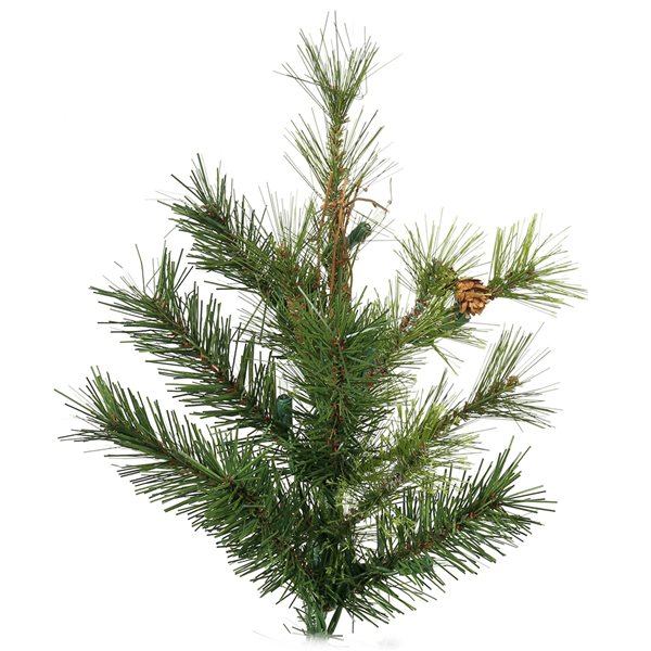 Vickerman 6.5-ft Leg Base Mixed Country Pine Slim Right Side Up Green Artificial Christmas Tree