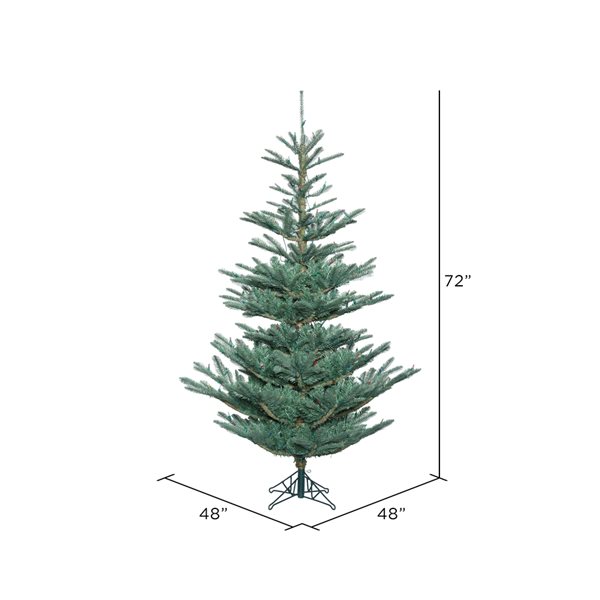 Vickerman 6-ft Leg Base Alberta Blue Spruce Full Right Side Up Green Artificial Christmas Tree