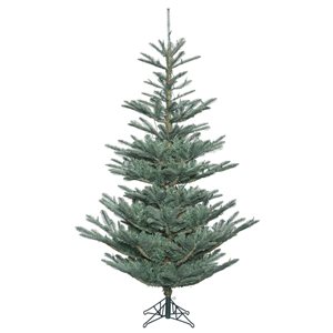 Vickerman 6-ft Leg Base Alberta Blue Spruce Full Right Side Up Green Artificial Christmas Tree