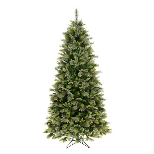 Vickerman 6.5-ft Cashmere Pine Slim Right Side Up Green Artificial Christmas Tree with Leg Base