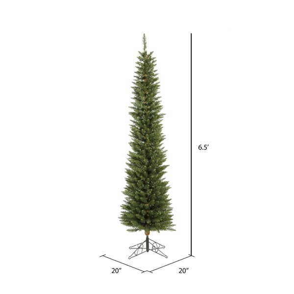 Vickerman 6.5-ft Durham Pole Pine Full Right Side Up Green Artificial Christmas Tree with Leg Base