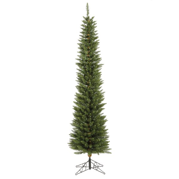 Vickerman 6.5-ft Durham Pole Pine Full Right Side Up Green Artificial Christmas Tree with Leg Base