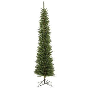 Vickerman 6.5-ft Durham Pole Pine Full Right Side Up Green Artificial Christmas Tree with Leg Base