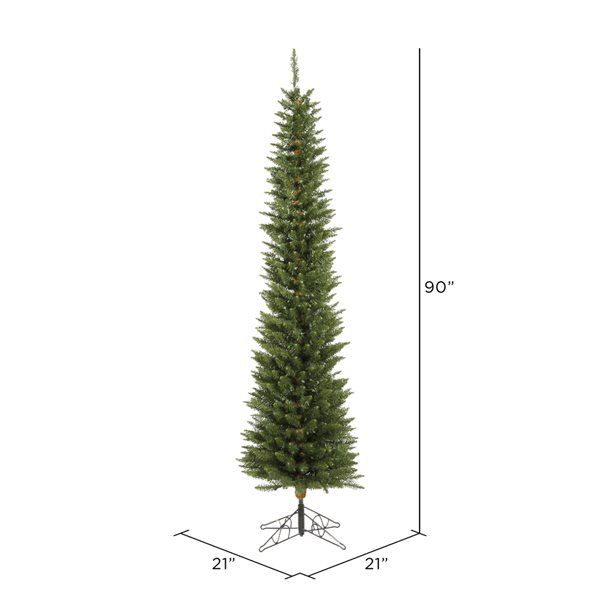 Vickerman 7.5-ft Durham Pole Pine Leg Base Full Right Side Up Green Artificial Christmas Tree