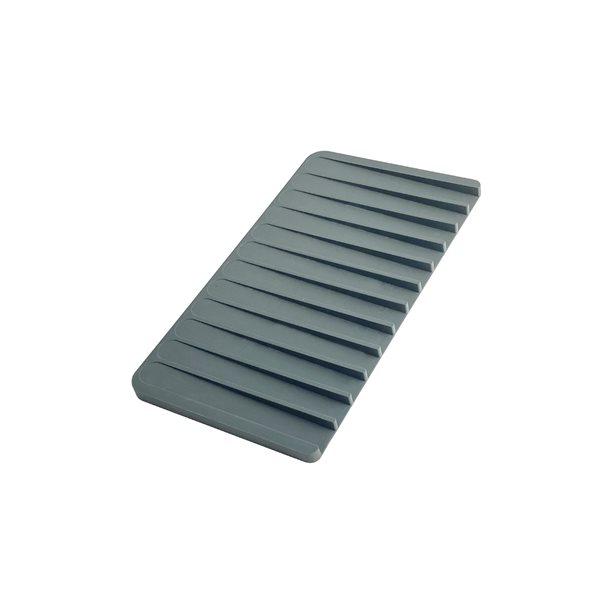 Stylish 8.12-in x 14.75-in Dark Grey Silicone Drying Mat and Trivet