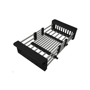 Stylish 18.5-in x 8.5-in Stainless Steel Adjustable Dish or Vegetable Drainer Basket