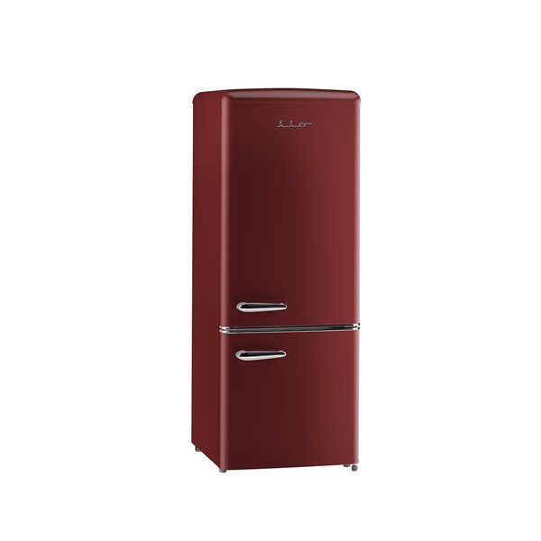 iio 7-cu ft Bottom-Freezer Refrigerator with Fingerprint-Resistant Wine-Red  Finish