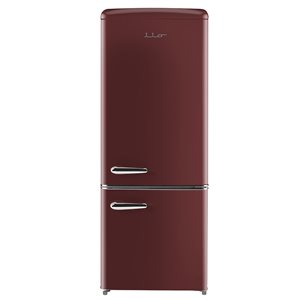 iio 7-cu ft Bottom-Freezer Refrigerator with Fingerprint-Resistant Wine-Red Finish