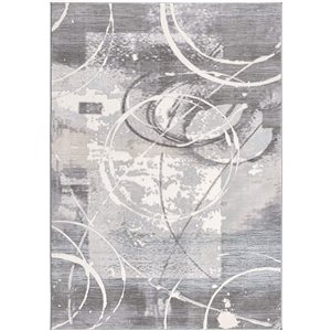 Rug Branch Tapis d'intérieur contemporain abstrait gris beige - 5x7