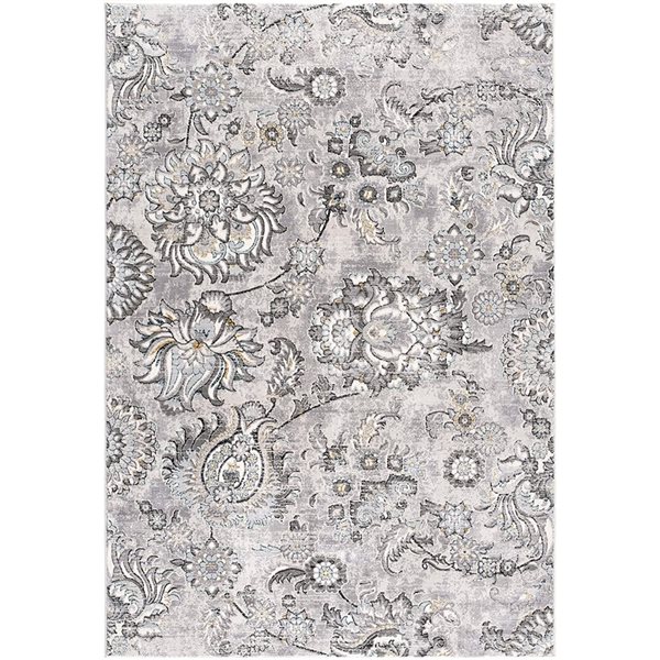 Rug Branch Modern Scandinavian Floral Beige Blue Indoor Area Rug - 8x10