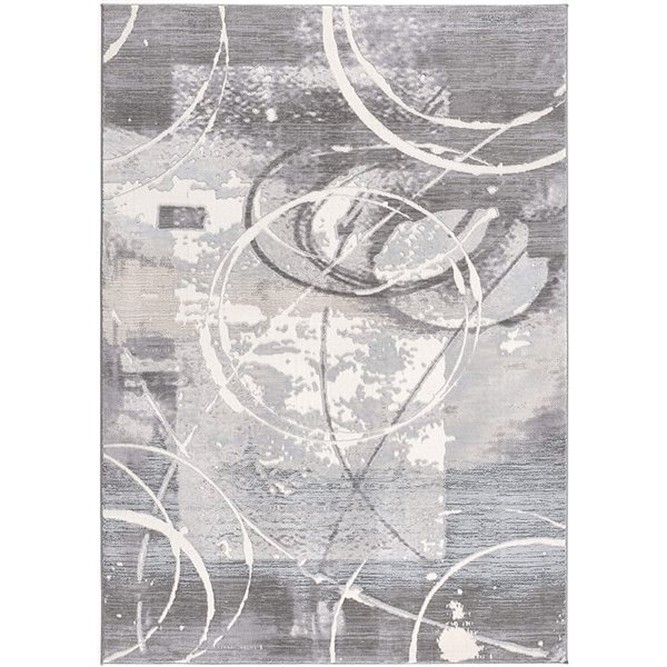 Rug Branch Tapis d'intérieur contemporain abstrait gris beige - 9 x 12