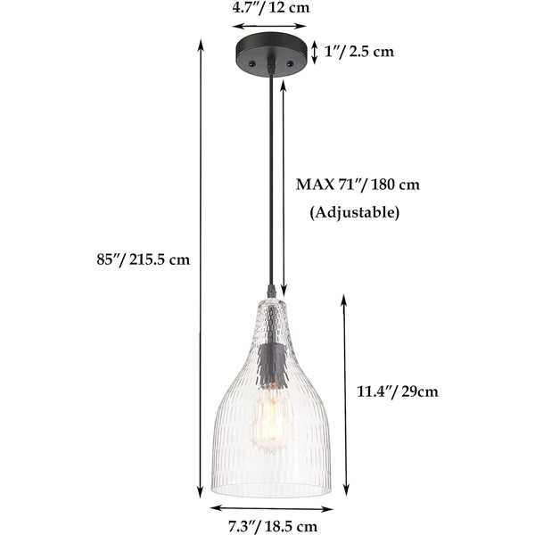 Fine Art Lighting Ltd. Matte Black Modern/Contemporary Textured Glass Bell LED Medium Pendant Light