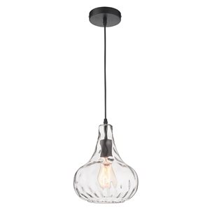 Fine Art Lighting Ltd. Matte Black Modern/Contemporary Textured Glass Teardrop LED Medium Pendant Light