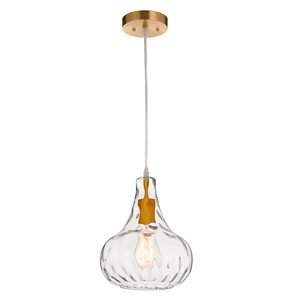 Fine Art Lighting Ltd. Gold Modern/Contemporary Textured Glass Teardrop LED Medium Pendant Light