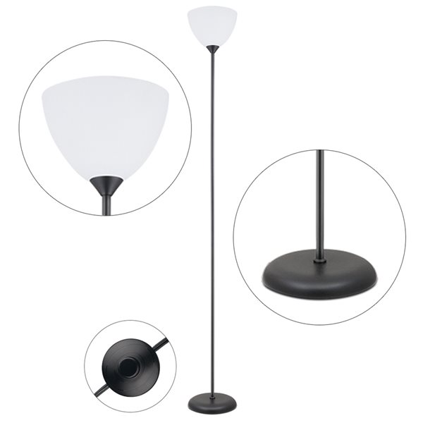 Fine Art Lighting Ltd. 70in Matte Black Torchiere Floor Lamp GF10B RONA
