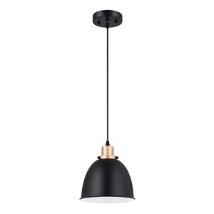 Fine Art Lighting Black Industrial Dome LED Medium Pendant Light