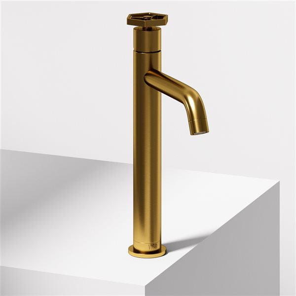 VIGO Ruxton Matte Brushed Gold 1-Handle Vessel WaterSense Labelled Bathroom Sink Faucet