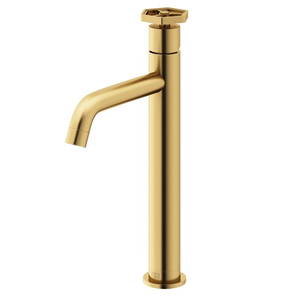 VIGO Ruxton Matte Brushed Gold 1-Handle Vessel WaterSense Labelled Bathroom Sink Faucet