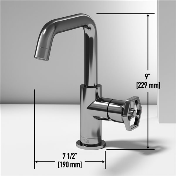 VIGO Ruxton Chrome 1-Handle Single Hole WaterSense Labelled Bathroom Sink Faucet