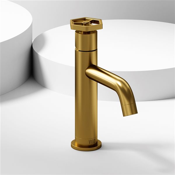 VIGO Ruxton Matte Brushed Gold Single Hole 1-Handle WaterSense Labelled ...