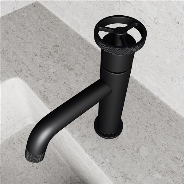 VIGO Cass Matte Black 1-Handle Single Hole WaterSense Labelled Bathroom Sink Faucet