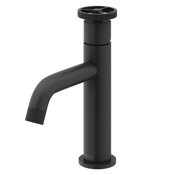 VIGO Cass Matte Black 1-Handle Single Hole WaterSense Labelled Bathroom Sink Faucet