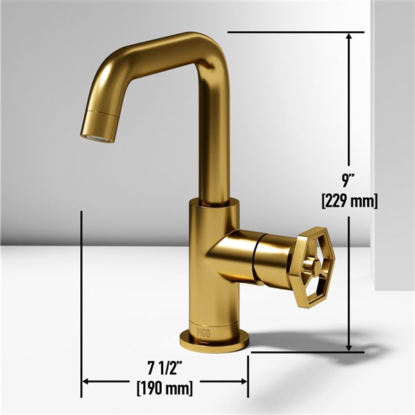 VIGO Ruxton Matte Brushed Gold 1-Handle Single Hole WaterSense Labelled ...