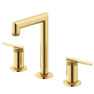 Robinet de salle de bains monotrou Sterling par VIGO or brossé mat à deux poignées homologué WaterSense