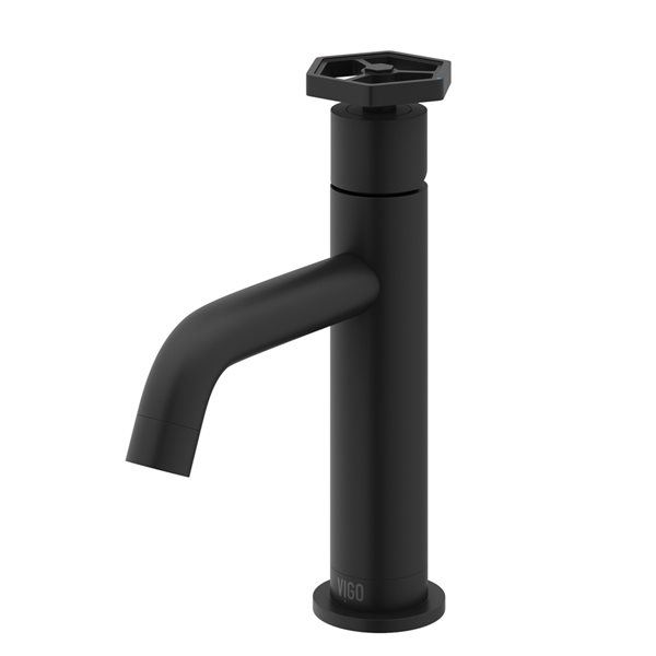 VIGO Ruxton Matte Black 1-Handle Single Hole WaterSense Labelled Bathroom Sink Faucet