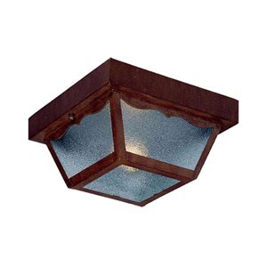 Acclaim Lighting Builder's Choice 7.5-in W Burled Walnut Hardwired Outdoor Flush Mount Light