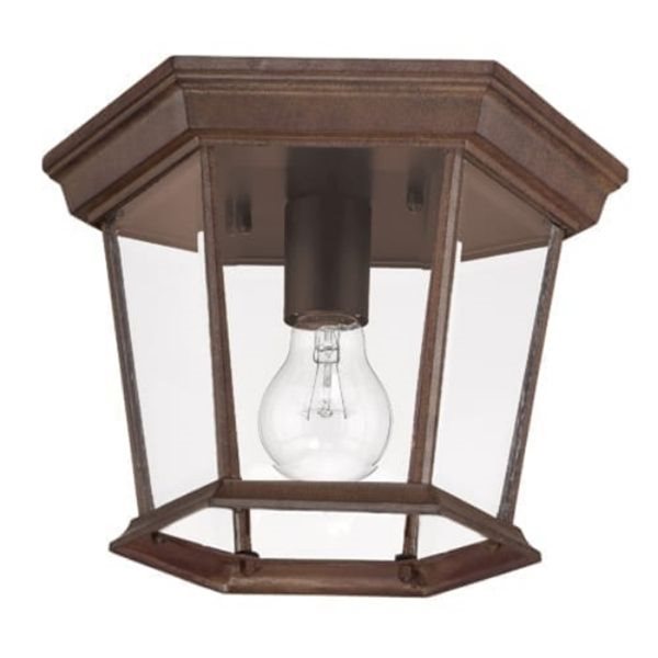 Acclaim Lighting Dover Burled Walnut 11-in W Hardwired Outdoor Flush Mount Light