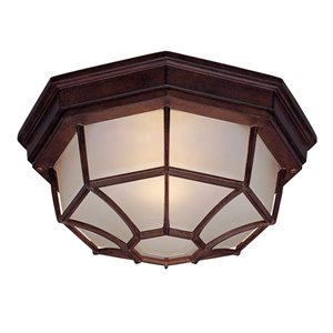 Acclaim Lighting 11.5-in W Burled Walnut Hardwired Outdoor Flush Mount Light