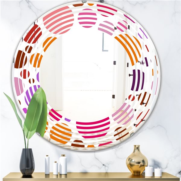 Designart 24-in x 24-in Abstract Geometric Circular Retro II Modern ...