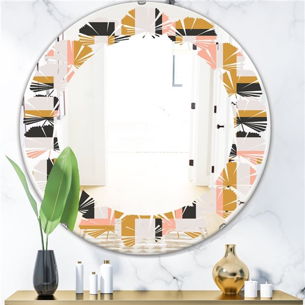Designart 24-in x 24-in Abstract Retro Geometric IX Wall Mirror
