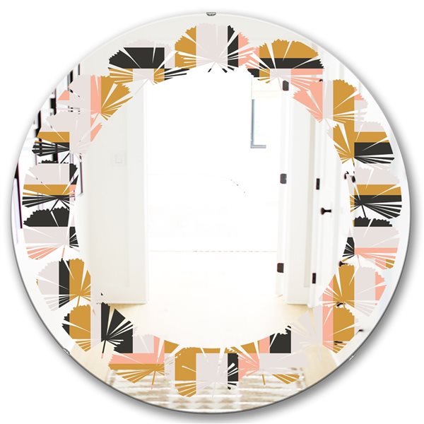 Designart 24-in x 24-in Abstract Retro Geometric IX Wall Mirror
