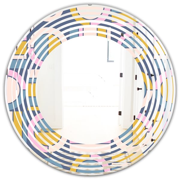 Designart 24-in x 24-in Retro Circular Design I Decorative Round Wall ...