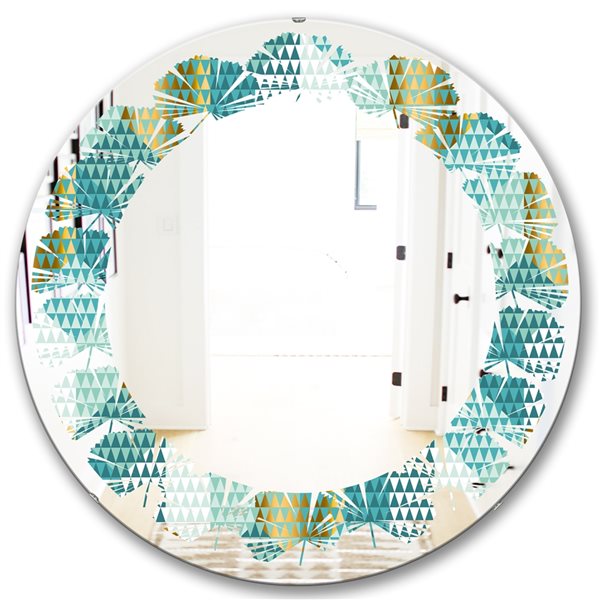 Designart 24-in x 24-in Retro Hexagon Pattern IV Modern Round Mirror ...