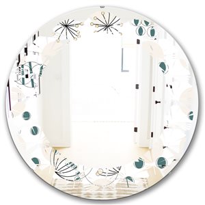 Designart 24-in x 24-in Modern abstract geometric pattern Modern Round Wall Mirror
