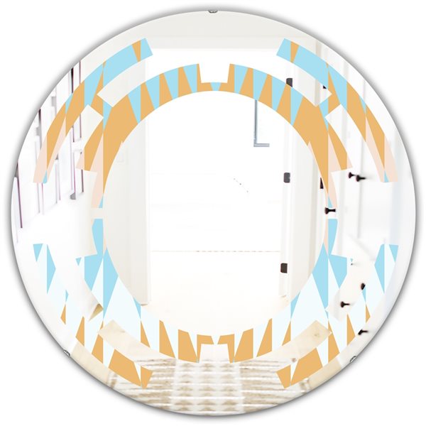 Designart 24-in x 24-in Retro Abstract Design VI Modern Round Wall ...