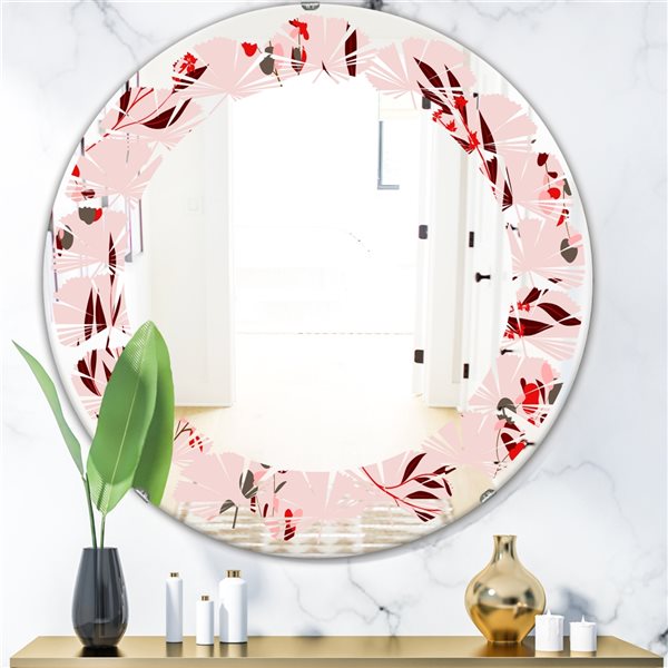Designart Bright Floral Eucalyptus Pattern II 24-in Farmhouse Mirror