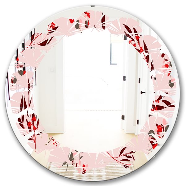 Designart Bright Floral Eucalyptus Pattern II 24-in Farmhouse Mirror