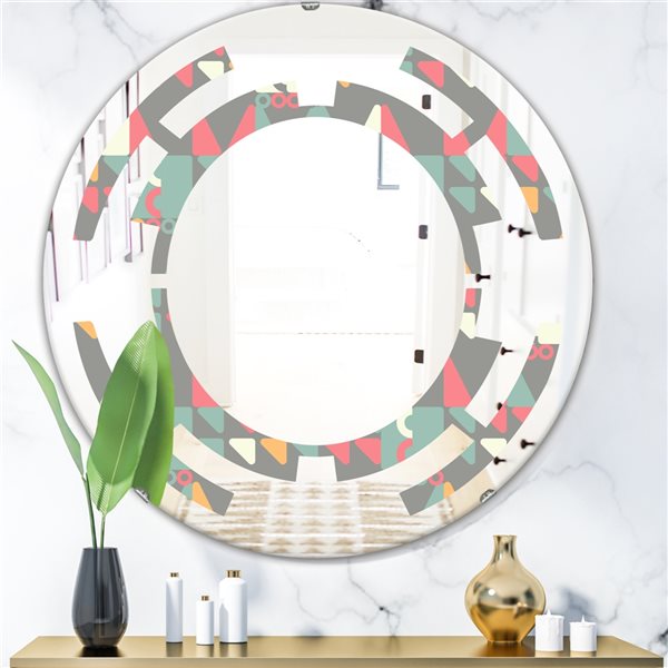 Designart Retro Abstract Design V 24-in x 24-in Modern Mirror