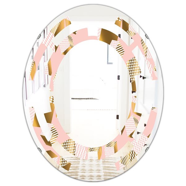 Designart Rose and Gold Cubes II 23.7-in x 35.4-in Contemporary Mirror ...